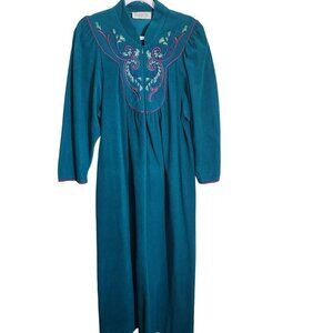 Vanity Fair Vintage Grannycore Fleece Bathrobe House Coat Size M